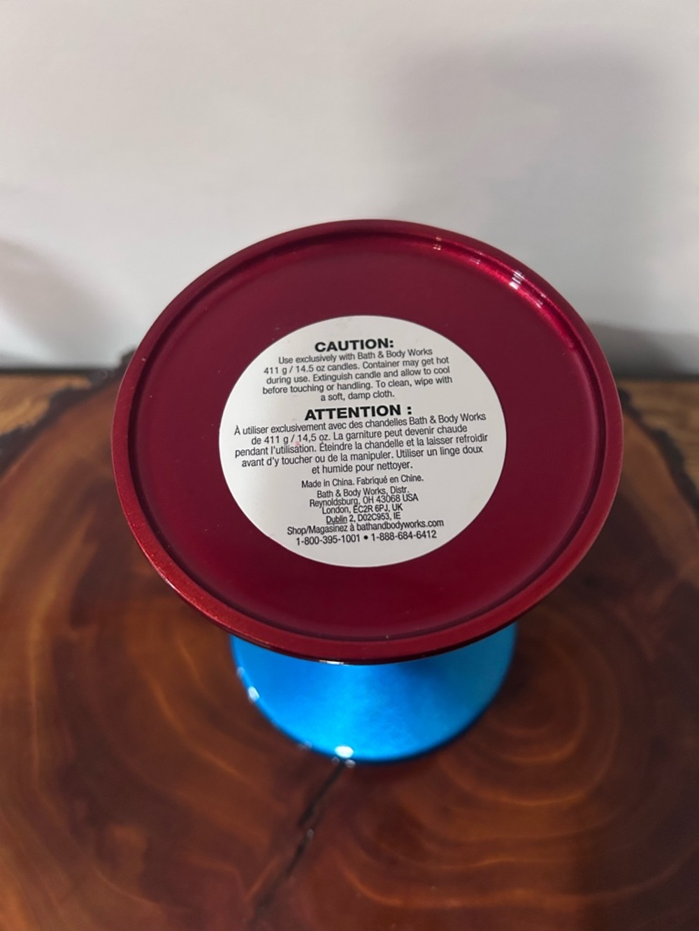 Bath & Body Works Red Glitter Star Candle Holder with Blue Base - Picture 9 of 11